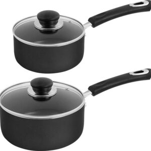 image013.jpg Nonstick Saucepan Pot Set w/ Lids - 1 Quart & 2 Quart Pots