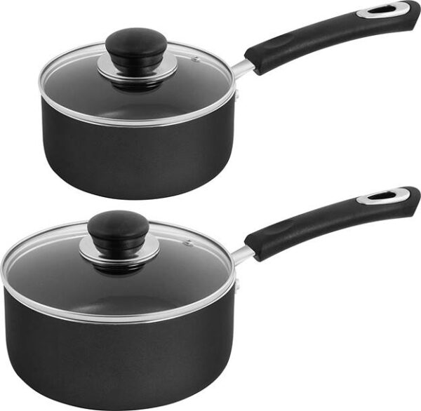 Nonstick Saucepan Pot Set w/ Lids - 1 Quart & 2 Quart Pots