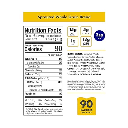 Angelic Bakehouse Sprouted Whole Grain Bread (20.5-oz.) - Non-GMO, Vegan and Kosher