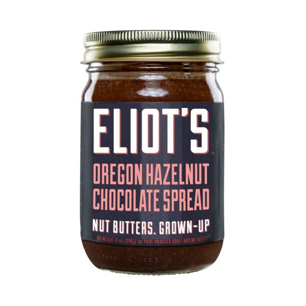 Eliot's Nut Butters Natural Chocolate Hazelnut Spread, Low Sugar 1g per Serving, Low Carb, Keto Friendly, Oregon Hazelnut Chocolate, 12 Ounce