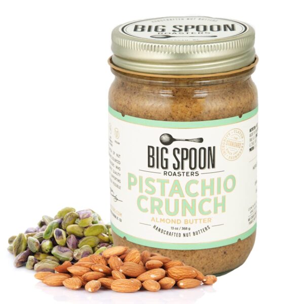 image061.jpg Big Spoon Roasters Dark Chocolate Almond Butter With Sea Salt & Raw Honey, Low Sugar, Crunchy Almond Butter w/Bee-Friendly Almonds - Keto, Gourmet, Pure Almond Nut Butter