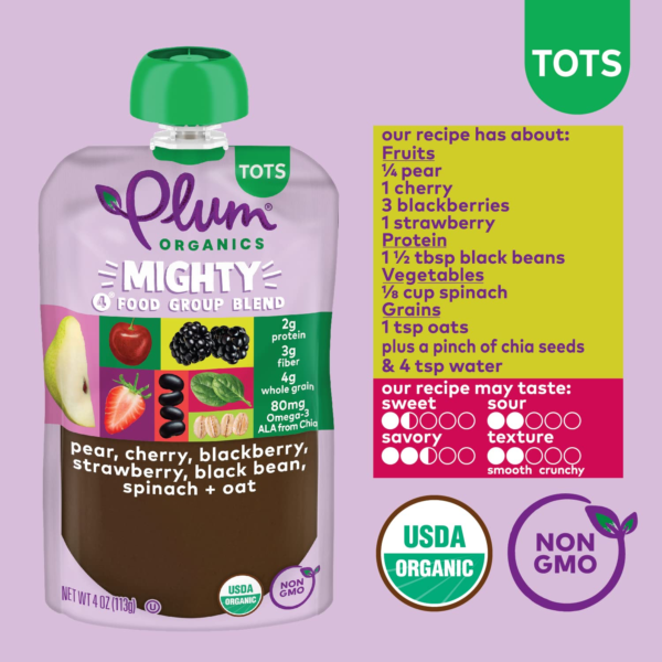 Plum Organics Baby Food Pouch, Mighty 4