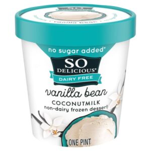 So Delicious Dairy Free No Sugar Added Vanilla Bean Coconut Milk Frozen Dessert