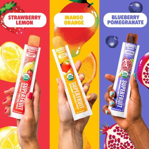 DeeBee's Organics Classic Super Fruit Freezie Pops, No Added Sugars, No Artificial Flavors or Colors