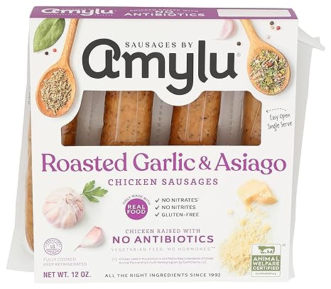 AmyLu Roasted Garlic Asiago Chicken Sausage