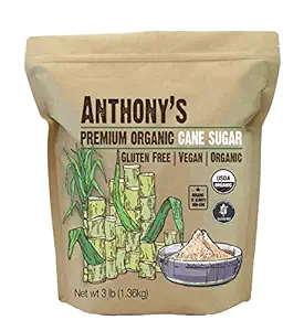 Anthony's Organic Cane Sugar, Granulated, Gluten Free & Non-GMO