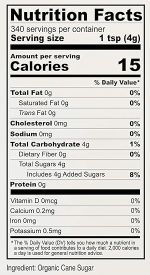 Anthony's Organic Cane Sugar, Granulated, Gluten Free & Non-GMO