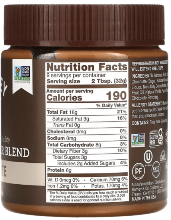 Barney Butter, Almond Butter Blend, Chocolate, 10 oz (284 g)
