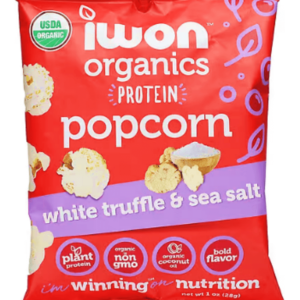 IWON Organics, Organic Protein Popcorn, White Truffles & Sea Salt, 8 Bags, 1 oz (28 g) Each