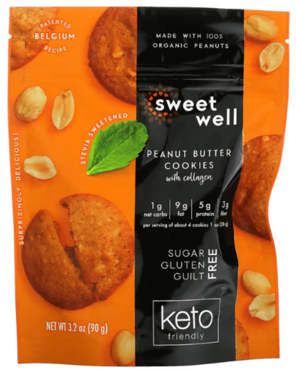 Sweetwell, Keto Cookies, with Collagen, Peanut Butter, 3.2 oz (90 g)