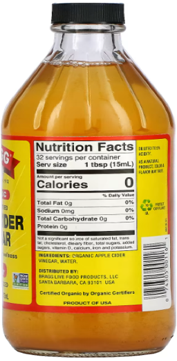 Bragg, Organic Apple Cider Vinegar with The 'Mother', 16 fl oz