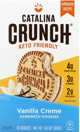Catalina Crunch, Keto Friendly Sandwich Cookies, Chocolate Vanilla, 16 Cookies, 6.8 oz