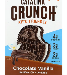 image073 Catalina Crunch, Keto Friendly Sandwich Cookies, Chocolate Vanilla, 16 Cookies, 6.8 oz